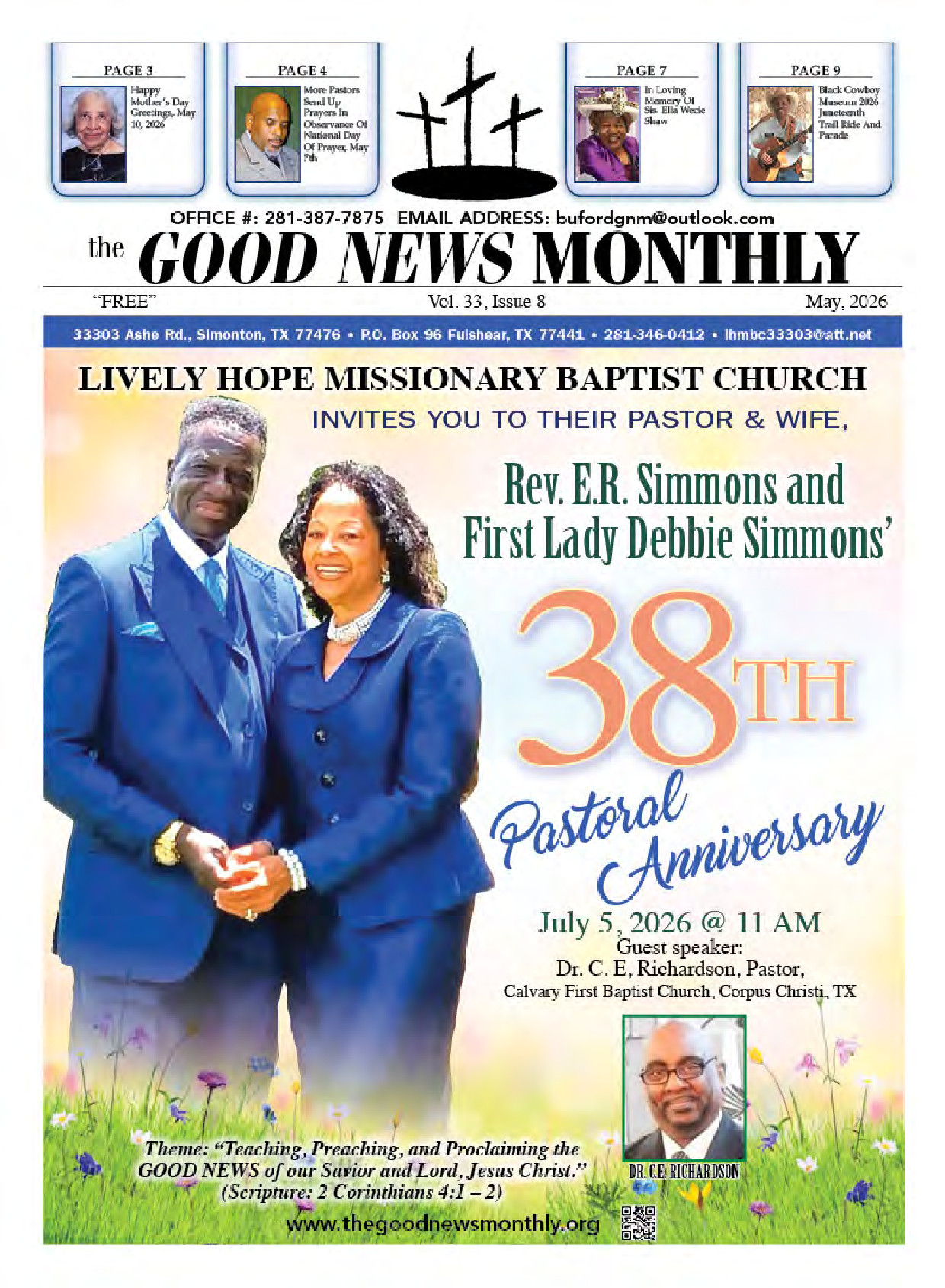 Cover Page of November Issue of The Good News Monthly